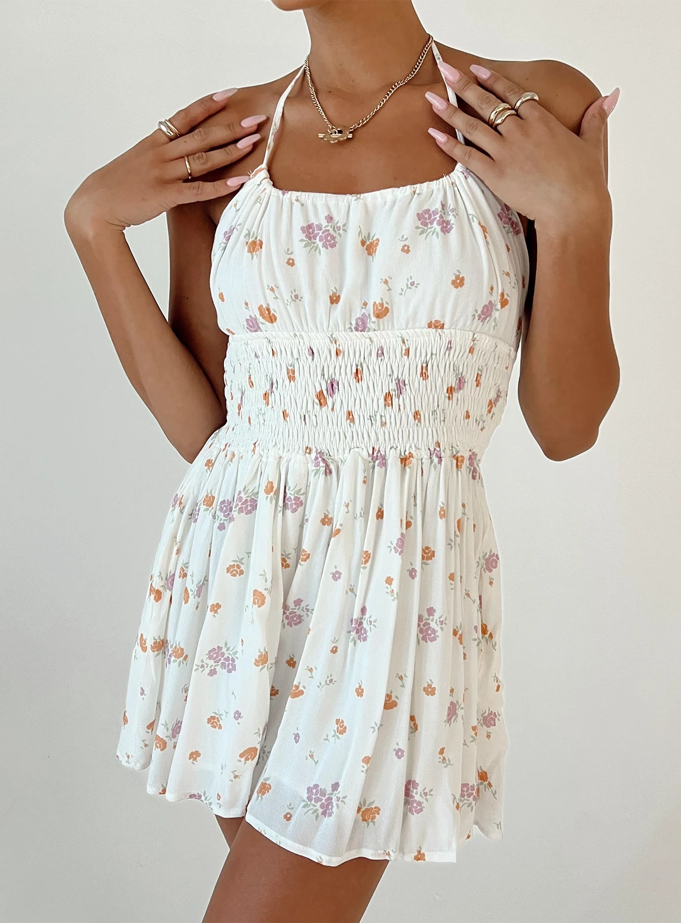 Emery Floral Halter Romper Multi 1 Emery Floral Halter Romper Multi