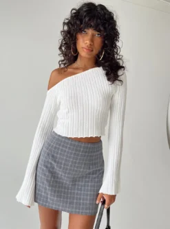 Princess Polly Selby Mini Skirt Grey Check
