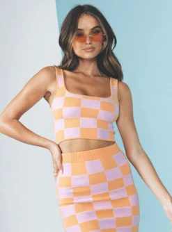 Princess Polly Task The Risk Top Pink / Orange