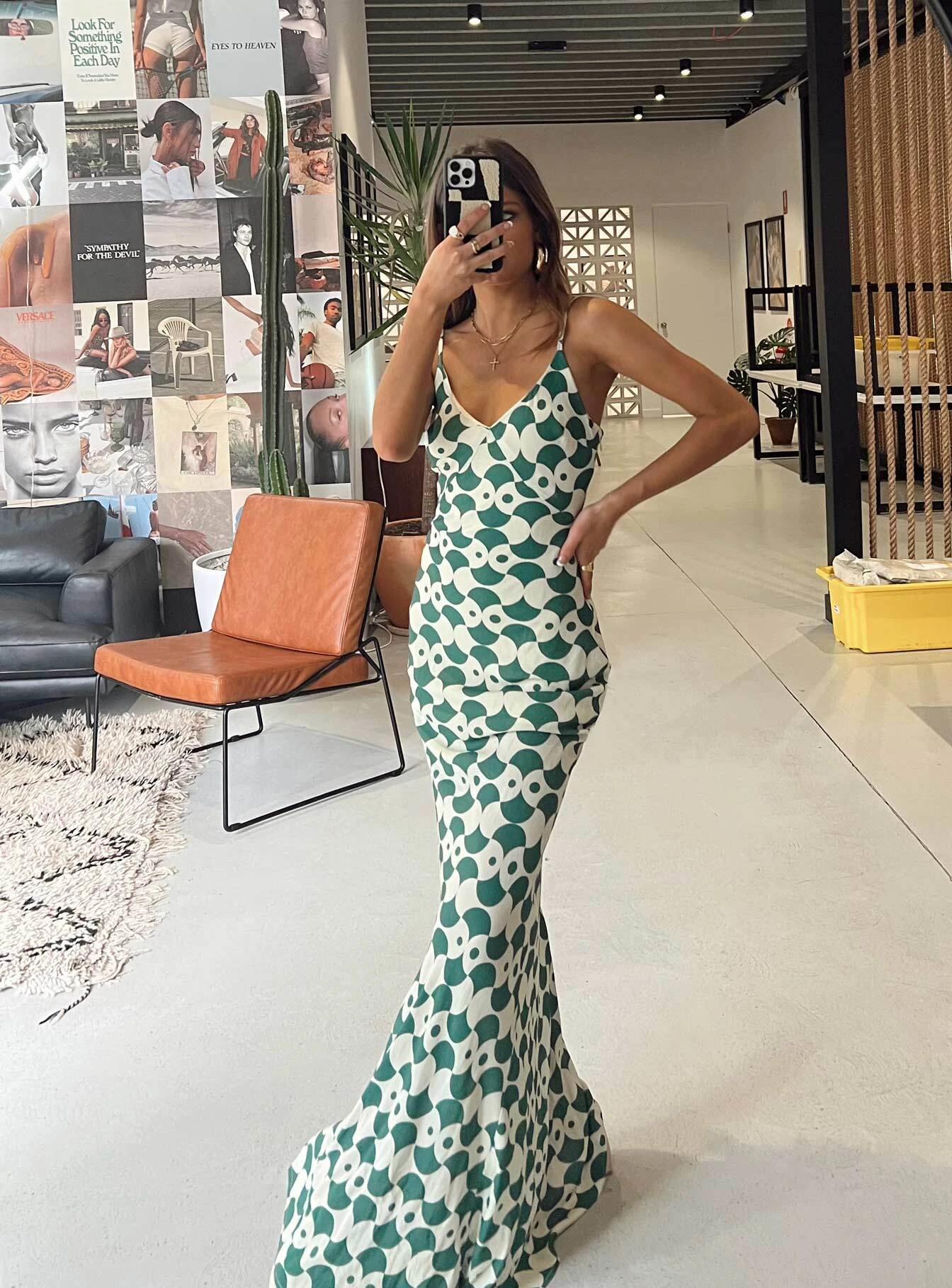 Seri Slip Maxi Dress Green Multi 1 Seri Slip Maxi Dress Green Multi