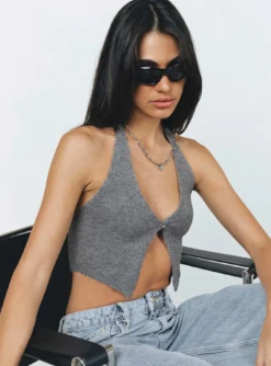 Princess Polly Waterbell Top Grey