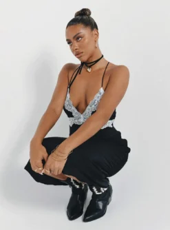 Princess Polly Lainge Maxi Dress Black