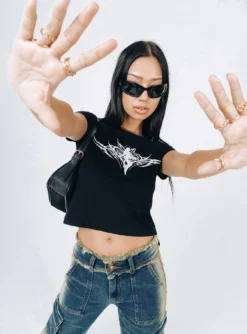 Fairy Wings Shrunken Tee Black