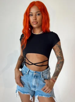 Princess Polly Nicola Bodysuit Black