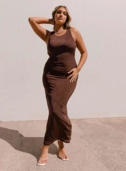 Princess Polly Ella Maxi Dress Brown