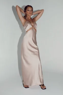 Princess Polly Larsa Maxi Dress Champagne