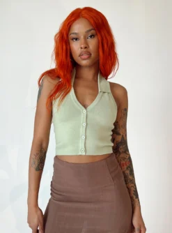 Princess Polly Aydin Top Light Green