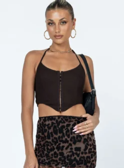 Princess Polly Kiera Top Brown