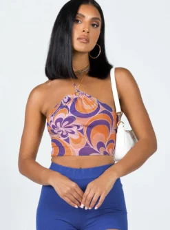 Princess Polly Matilda Top Orange Floral