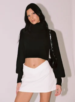 Princess Polly Easton V Front Mini Skirt White