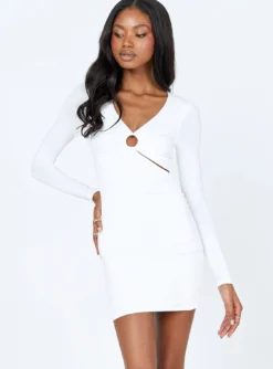 Princess Polly Airlie Long Sleeve Mini Dress White