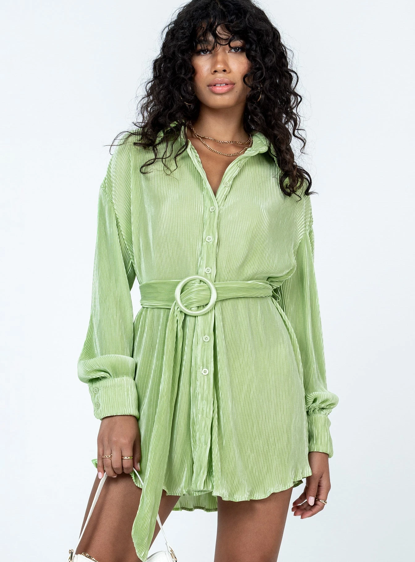 Princess Polly Edena Mini Dress Green 2 Princess Polly Edena Mini Dress Green - Image 2
