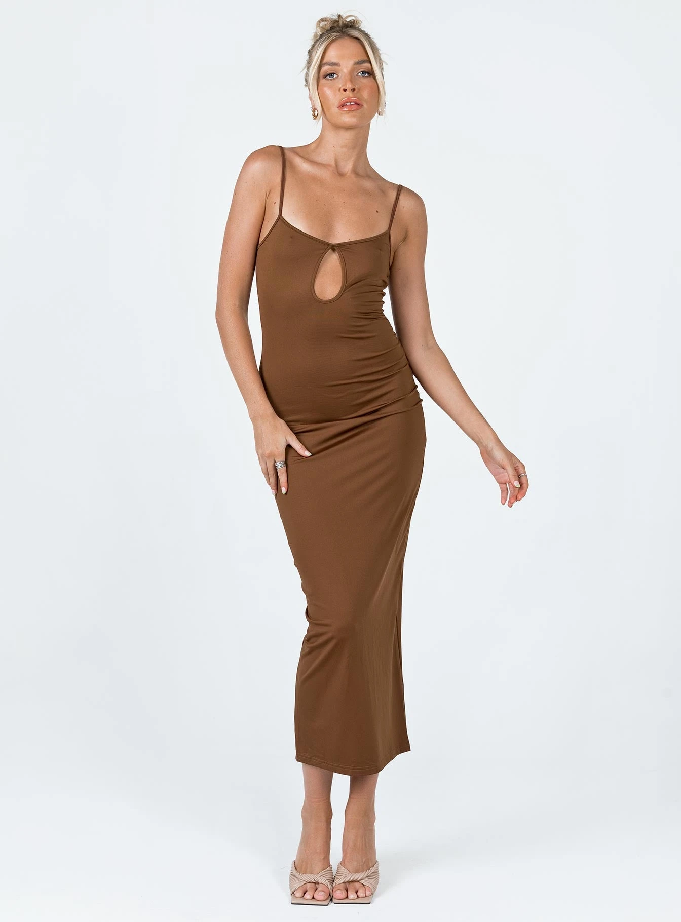 Ryleigh Maxi Dress Brown 2 Ryleigh Maxi Dress Brown - Image 2