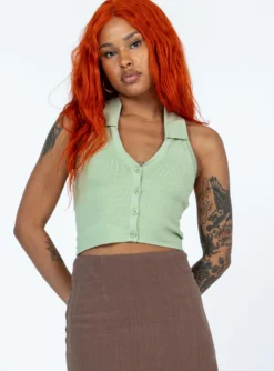 Princess Polly Aydin Top Light Green -Femme Flair 1 modelinfo chlo us4 9af0645f 9d4e 428a b1a1 bbe1a245f431