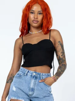 Princess Polly Mathea Top Black