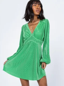 Princess Polly Milan Long Sleeve Mini Dress Green