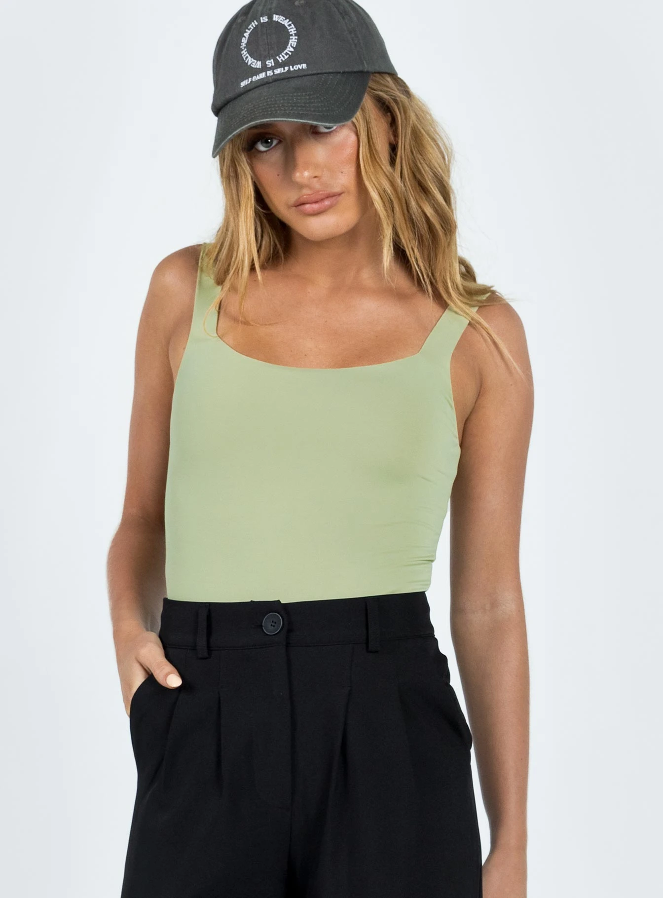 Cressbrook Square Neck Bodysuit Sage 2 Cressbrook Square Neck Bodysuit Sage - Image 2