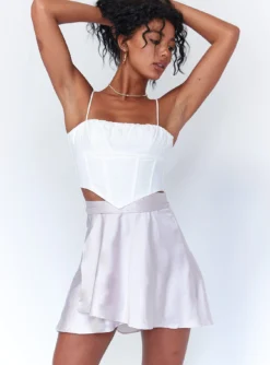 Princess Polly Affection Mini Skirt Cream