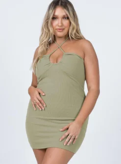 Princess Polly Clarke Mini Dress Khaki