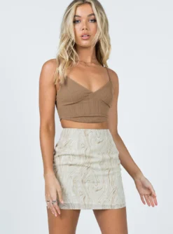 Princess Polly Collins Mini Skirt Beige