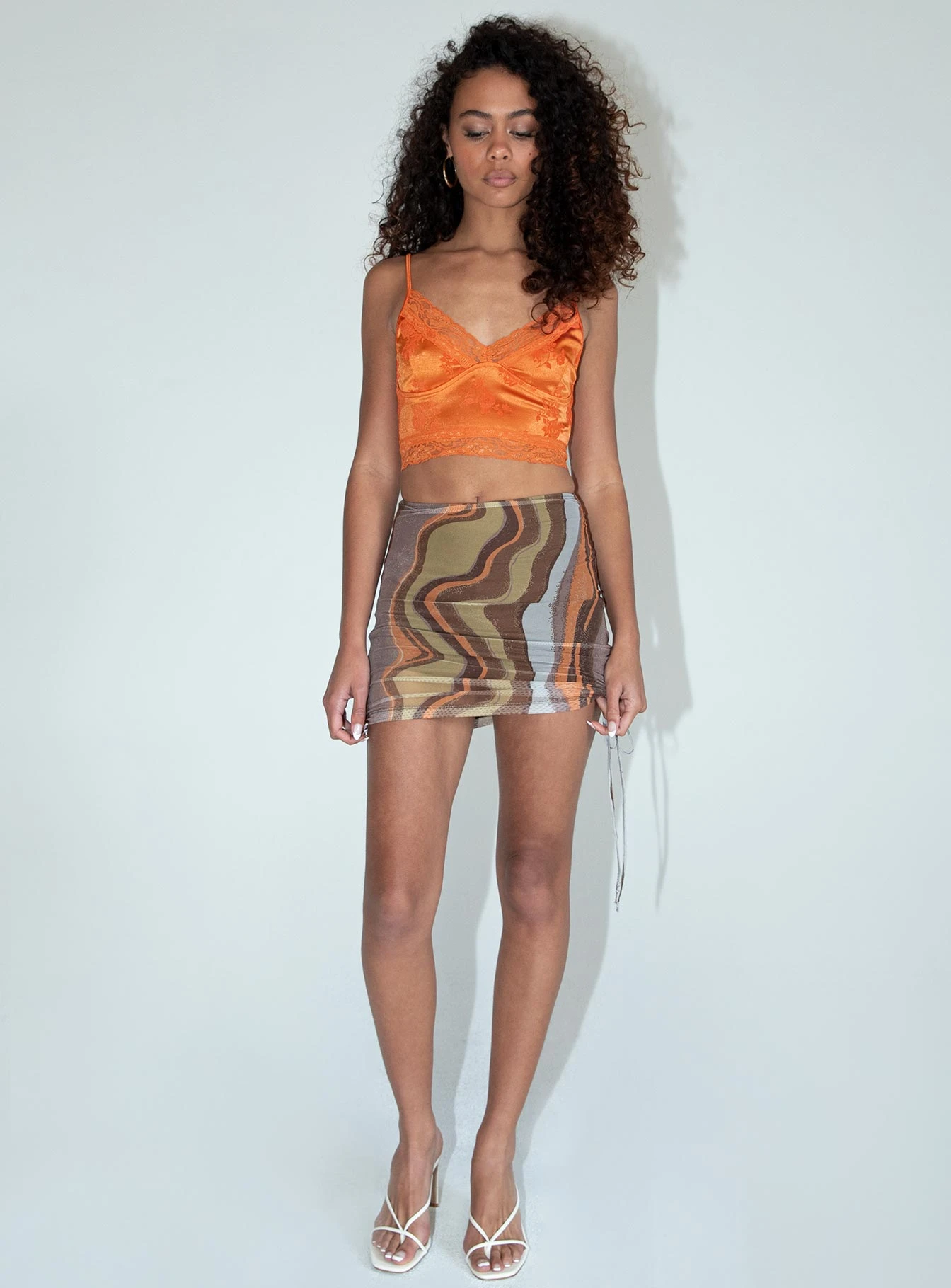 Motel Analia Mini Skirt Earthy Gradient Brown 2 Motel Analia Mini Skirt Earthy Gradient Brown - Image 2