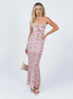 Princess Polly Emily Maxi Dress Pink Floral 7 Princess Polly Emily Maxi Dress Pink Floral -Femme Flair 2 modelinfo emma us2 0f7948f5 b385 41a6 81af 949c44ec9f00