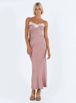 Princess Polly Alexina High Back Maxi Dress Pink -Femme Flair 2 modelinfo kauri us2 a7c232f1 eac7 4fbf be1a 75e18b914674