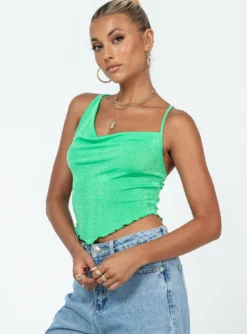 Princess Polly Kuda Top Green -Femme Flair 3 modelinfo Alexis us2 b78f75fa 9bac 49d8 88e9 8ed474a58813