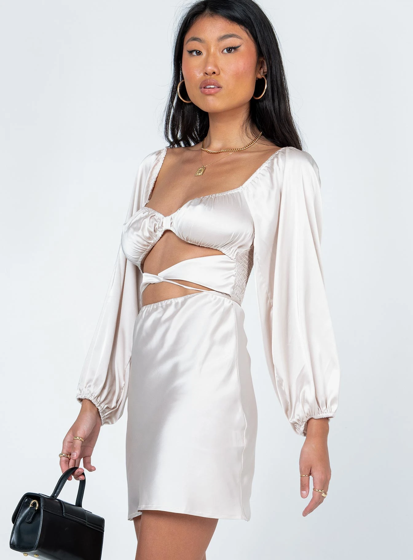 Princess Polly Nakita Long Sleeve Mini Dress Champagne 5 Princess Polly Nakita Long Sleeve Mini Dress Champagne - Image 5