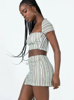 Princess Polly Anni Stripe Mini Skirt Multi -Femme Flair 3 modelinfo cynthia us4 ca88002a 0afd 4861 95ca 896a1d264992