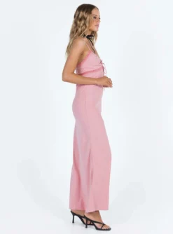 Emily Maxi Dress Gin Fizz Pink -Femme Flair 3 modelinfo elly us2 ef8de346 c629 40af 8b0b a5c74a5ec566