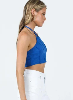 Princess Polly Darnell Halter Top Blue -Femme Flair 3 modelinfo milli us2 973d92a5 7871 4bce 909b aaa0d7ea8e91
