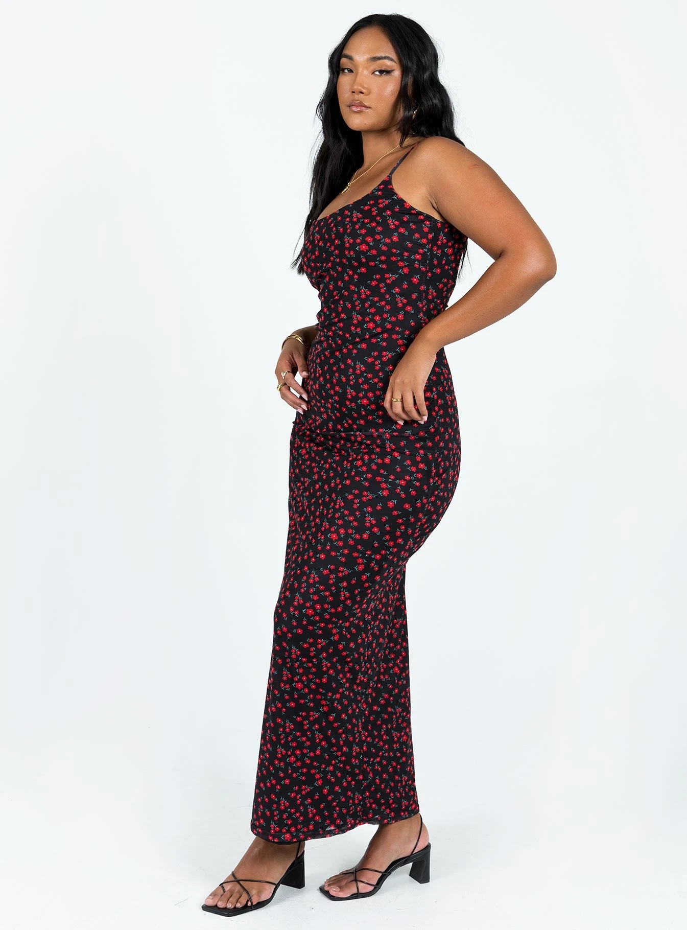 Knox Maxi Dress Black / Red Floral 4 Knox Maxi Dress Black / Red Floral - Image 4