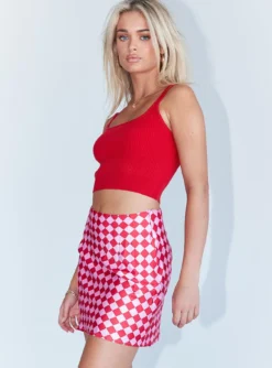 Princess Polly The Joan Checkerboard Mini Skirt Pink -Femme Flair 3 93b872bb 5942 4177 b892 f2d63d5d1def