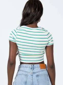 Princess Polly Jayson Cropped Tee Stripe Multi -Femme Flair 4 modelinfo Cynthia US4 dbe58da9 8fb9 4e5e 826d 0a0bce53d04f