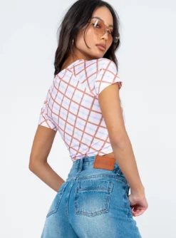 Princess Polly Kaisen Top Check Multi -Femme Flair 4 modelinfo ashley us4 cc259774 3b1b 4eca ad18 dcb24950a3a5