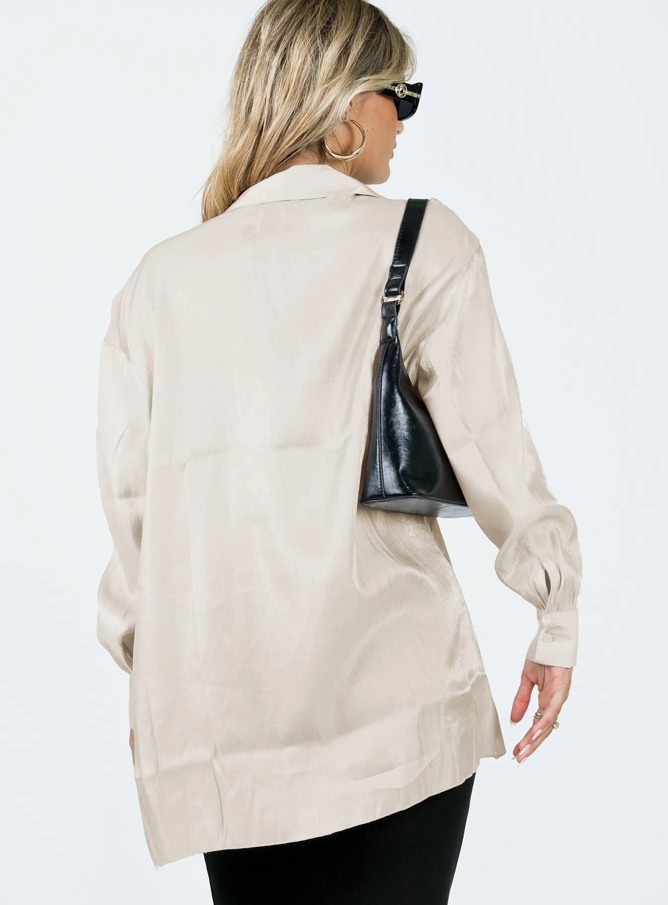 Princess Polly Beecham Shirt Dress Champagne 4 Princess Polly Beecham Shirt Dress Champagne - Image 4