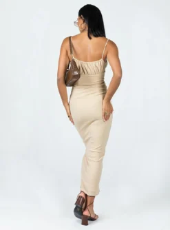 Princess Polly Slow Dancing Maxi Dress Beige -Femme Flair 4 modelinfo christy us4 d1943557 f595 4f38 83f6 81c881a575ff