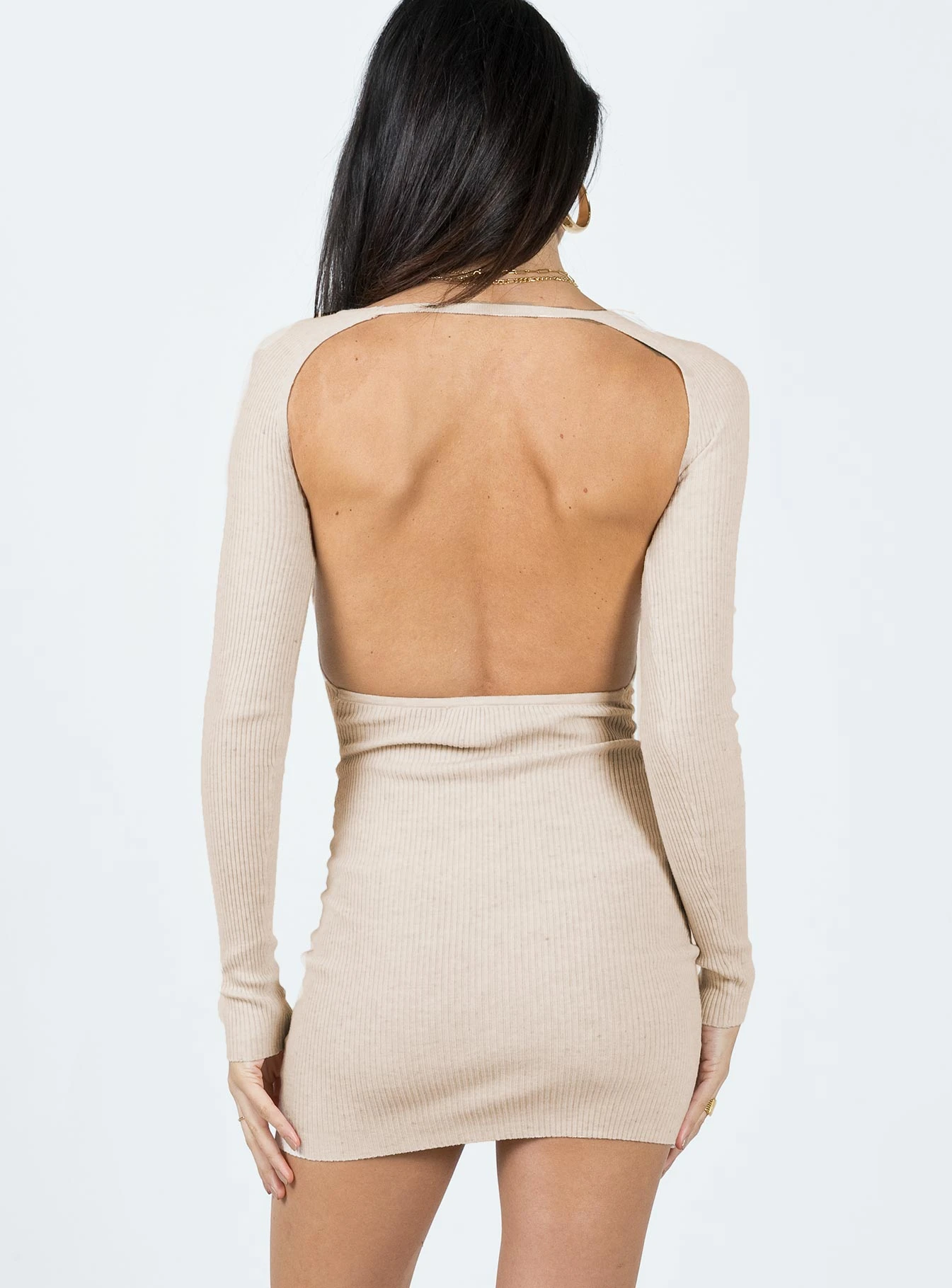 Neruda Knit Mini Dress Beige 4 Neruda Knit Mini Dress Beige - Image 4