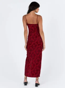 Princess Polly Noda Maxi Dress Burgundy -Femme Flair 4 modelinfo josie us2 b003bd52 7fcb 4cba 8ebc 58b26e71a36f