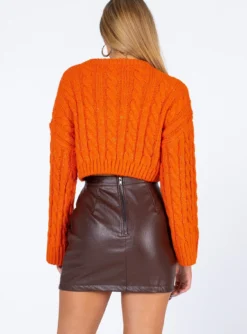 Princess Polly Lucas Mini Skirt Brown -Femme Flair 4 modelinfo josie us4 f76b812a a898 43b0 9134 4b444f32d7b5