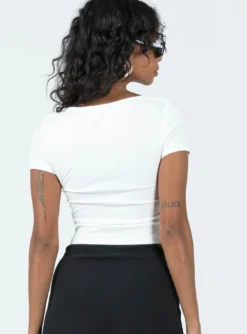 Princess Polly Zewing Top White 7 Princess Polly Zewing Top White -Femme Flair 4 modelinfo kristen us2 1cb7b870 9a43 4705 91a3 46837f8cd98c