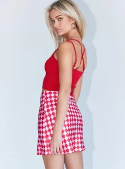 Princess Polly The Joan Checkerboard Mini Skirt Pink -Femme Flair 4 434862eb ad82 4ece 9fa3 3d5e17302f60