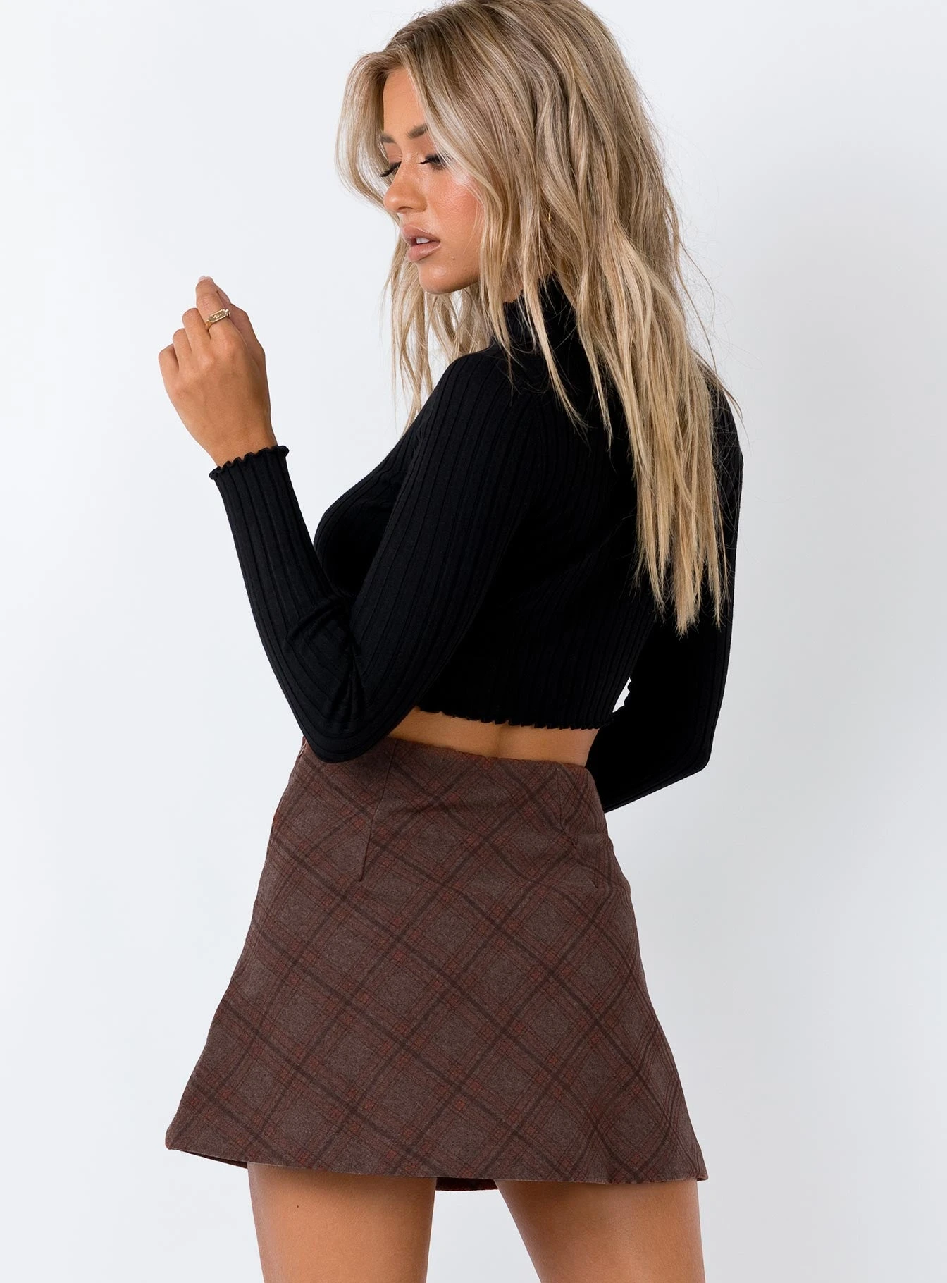 Princess Polly Fike Mini Skirt Brown 6 Princess Polly Fike Mini Skirt Brown - Image 6