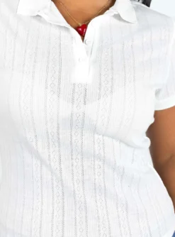 Princess Polly Long Beach Polo Top Cream -Femme Flair 5 modelinfo rheanna us6 2a0f733e 0da6 456f 990c 008529a08f4c