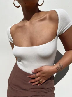 Princess Polly Langley Bodysuit White -Femme Flair 6 modelinfo Sarah us4 da929d67 7403 4f1e a2c8 67987e44b862