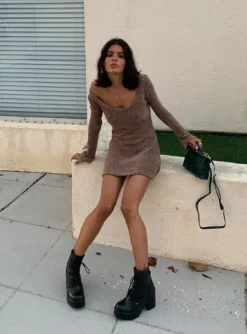 Princess Polly Boho Babe Mini Dress Mocha -Femme Flair BOHO BABE MINI DRESS MOCHA d9281700 dc63 4521 8209 659ee542809d