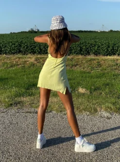 Princess Polly Cheri Mini Dress Green -Femme Flair CHERI MINI DRESS GREEN WINDSOR SMITH ROSY SNEAKERS 1