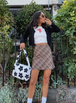 Princess Polly Darwin Mini Skirt Brown Multi 16 Princess Polly Darwin Mini Skirt Brown Multi -Femme Flair DARWIN MINI SKIRT