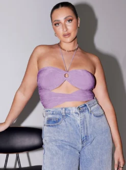 Princess Polly Loriella Ring Detail Crop Top Purple